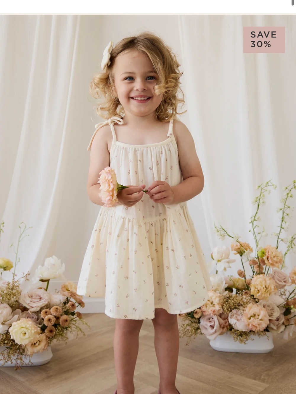 Jamie Kay Cream Floral Tie-Shoulder Sundress